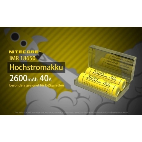 NiteCore 18650IMR Akku 2600mAh/40A           ( 2 Stk. )